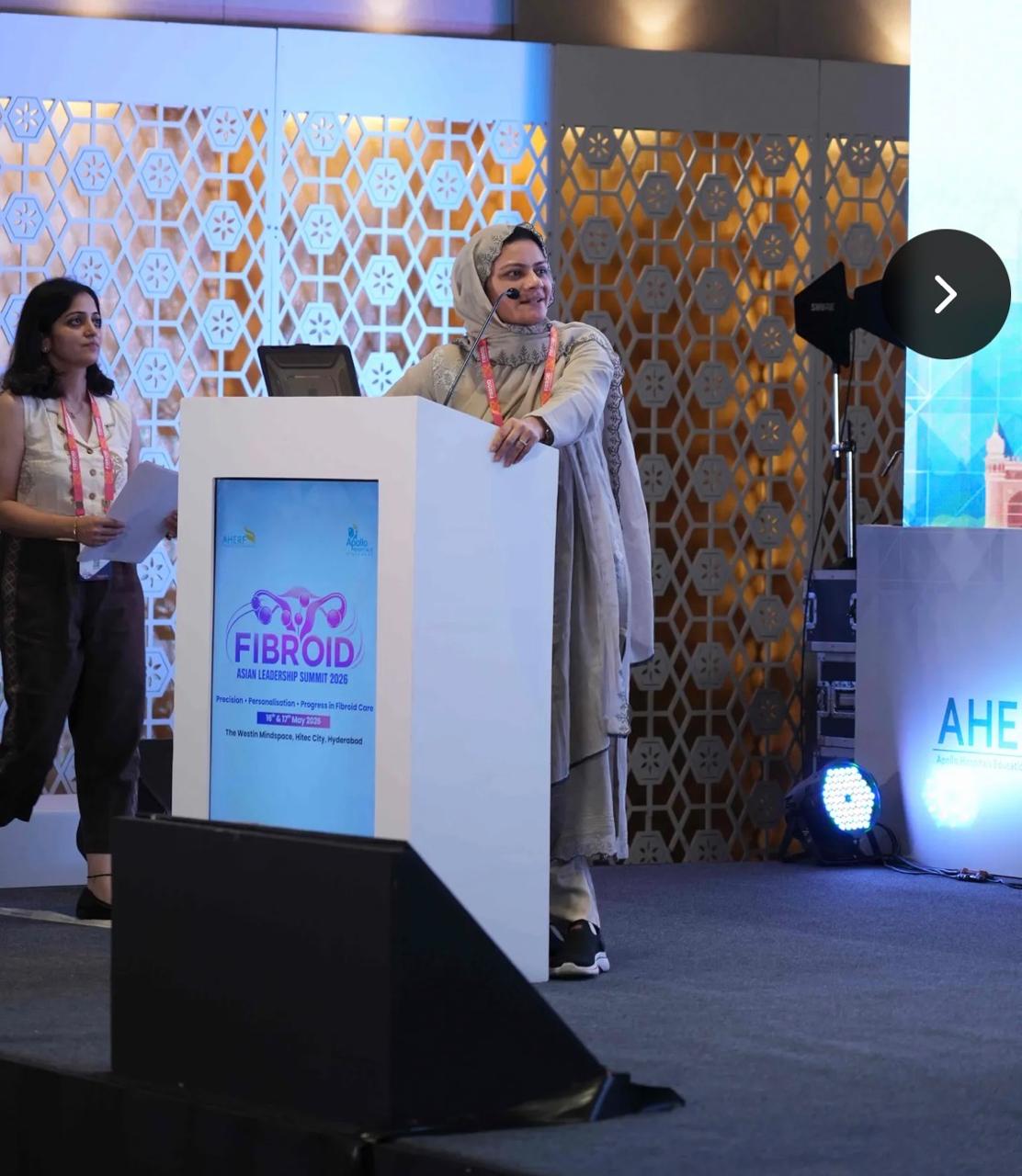 Dr. Mariam Anjum at the Fibroid Summit, Hyderabad